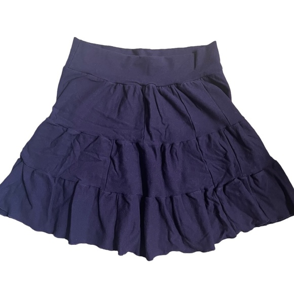 PURPLE HIGH WAISTED RUFFLED MINI SKIRT - Picture 1 of 3